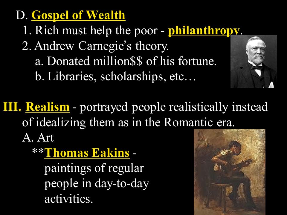 The gospel of wealth during the guilded age